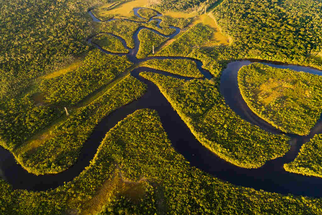 Chaliponga efeitos, vista de um rio na Amazônia